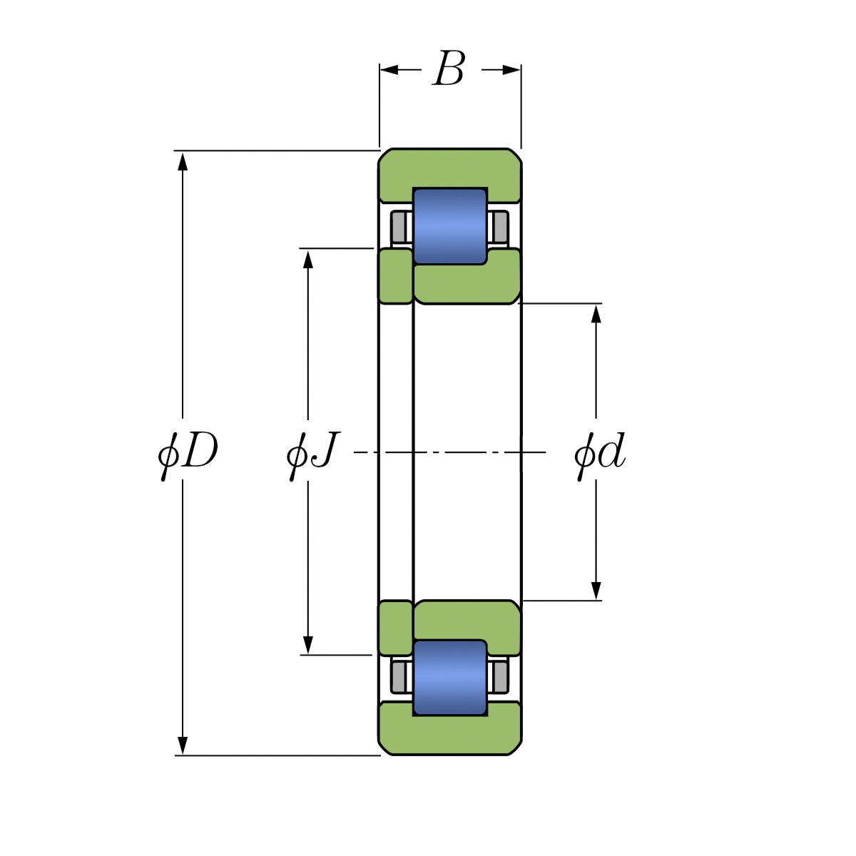 NUPC3 однорядный роликовый подшипник с  тепловым зазором