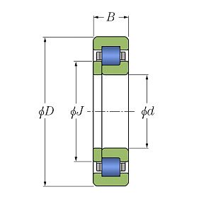 Подшипник NUP 310 C3 (92310) Схема