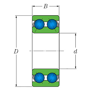 Подшипник 3206 ZZ / 5206 ZZ (3056206 ZZ) Схема
