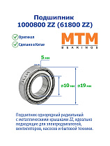 1000800 ZZ (61800 ZZ) MTM