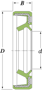 Сальник (армированная манжета) KC 16x22x5 Схема