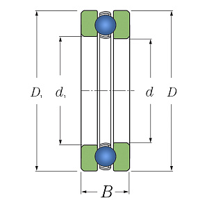 Подшипник 51210 (8210) Схема