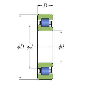 Подшипник NJ 312 C3 (42312) Схема