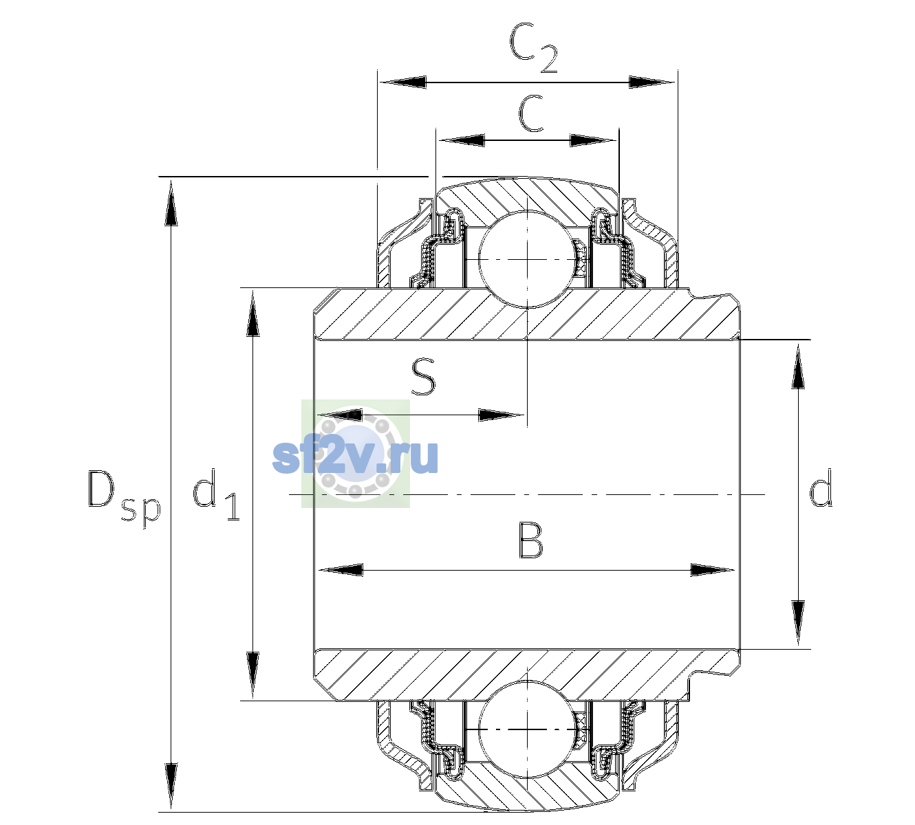 Схема подшипника 1100-XL-KRR-B-2C-L285/70-OSE