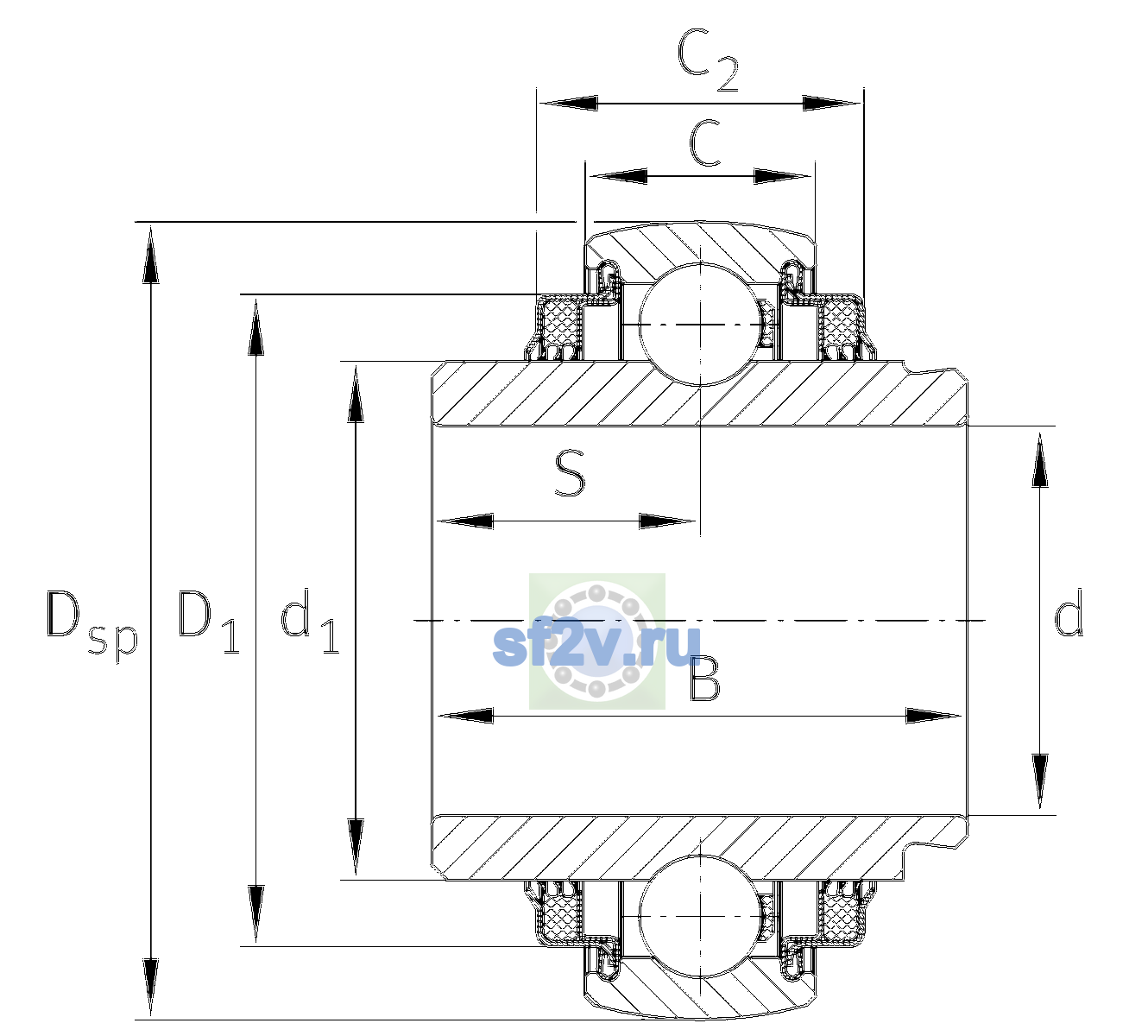 Схема подшипника 1100-XL-KTT-B-L402/70-OSE