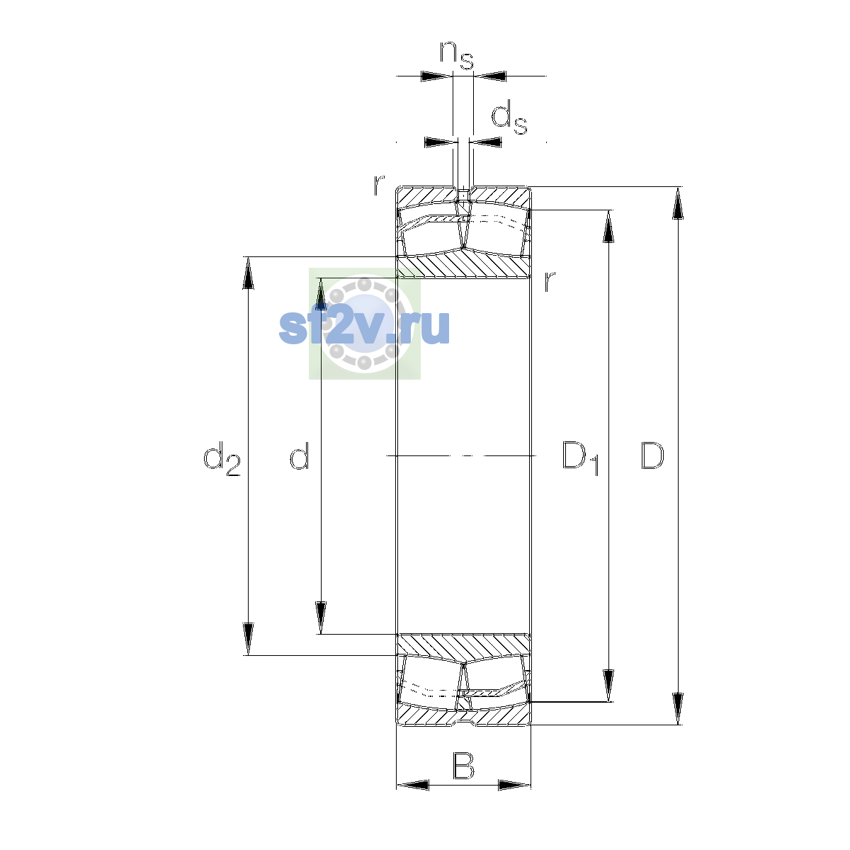 Схема подшипника 21308-E1-XL-C3>A