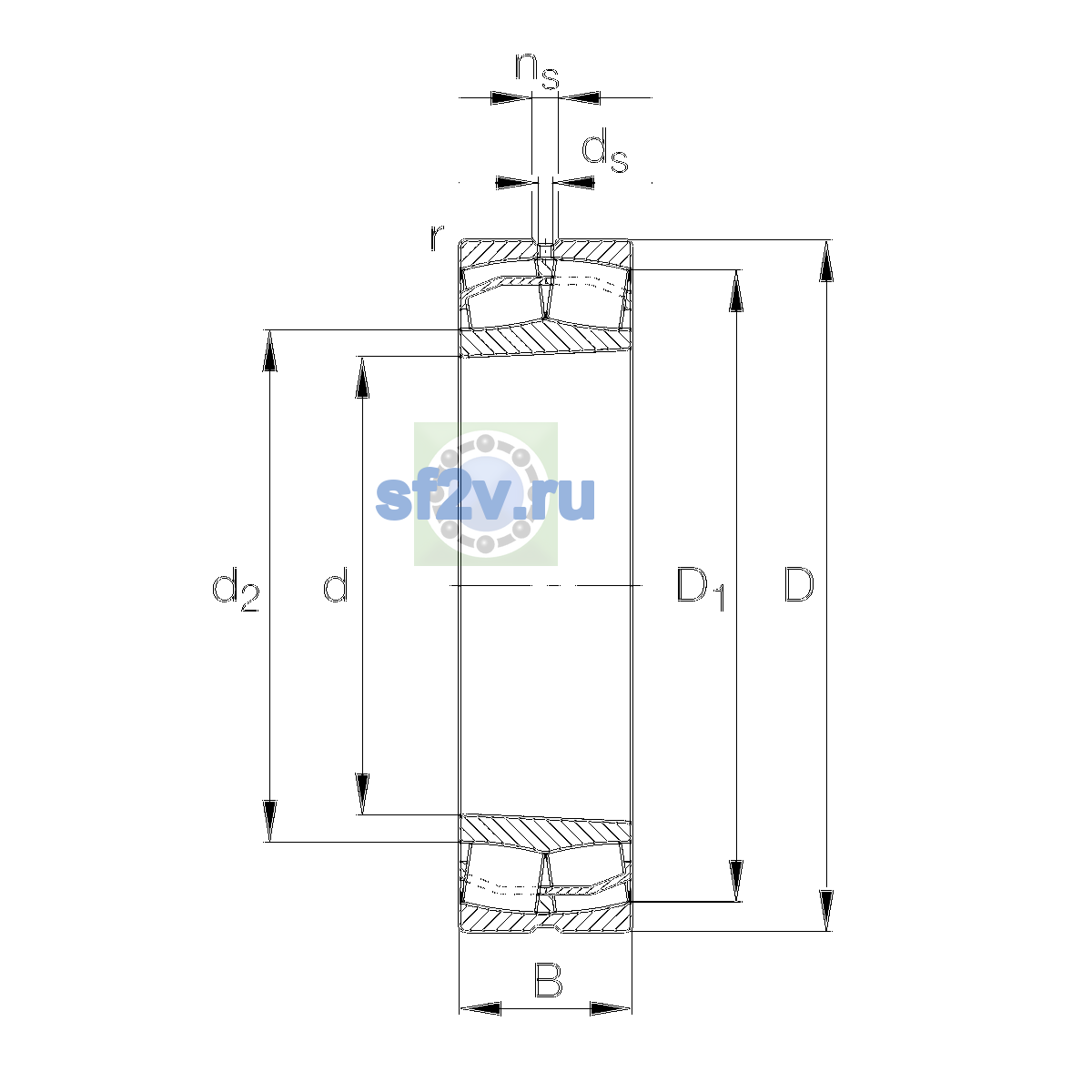Схема подшипника 21317-E1-XL-K>A