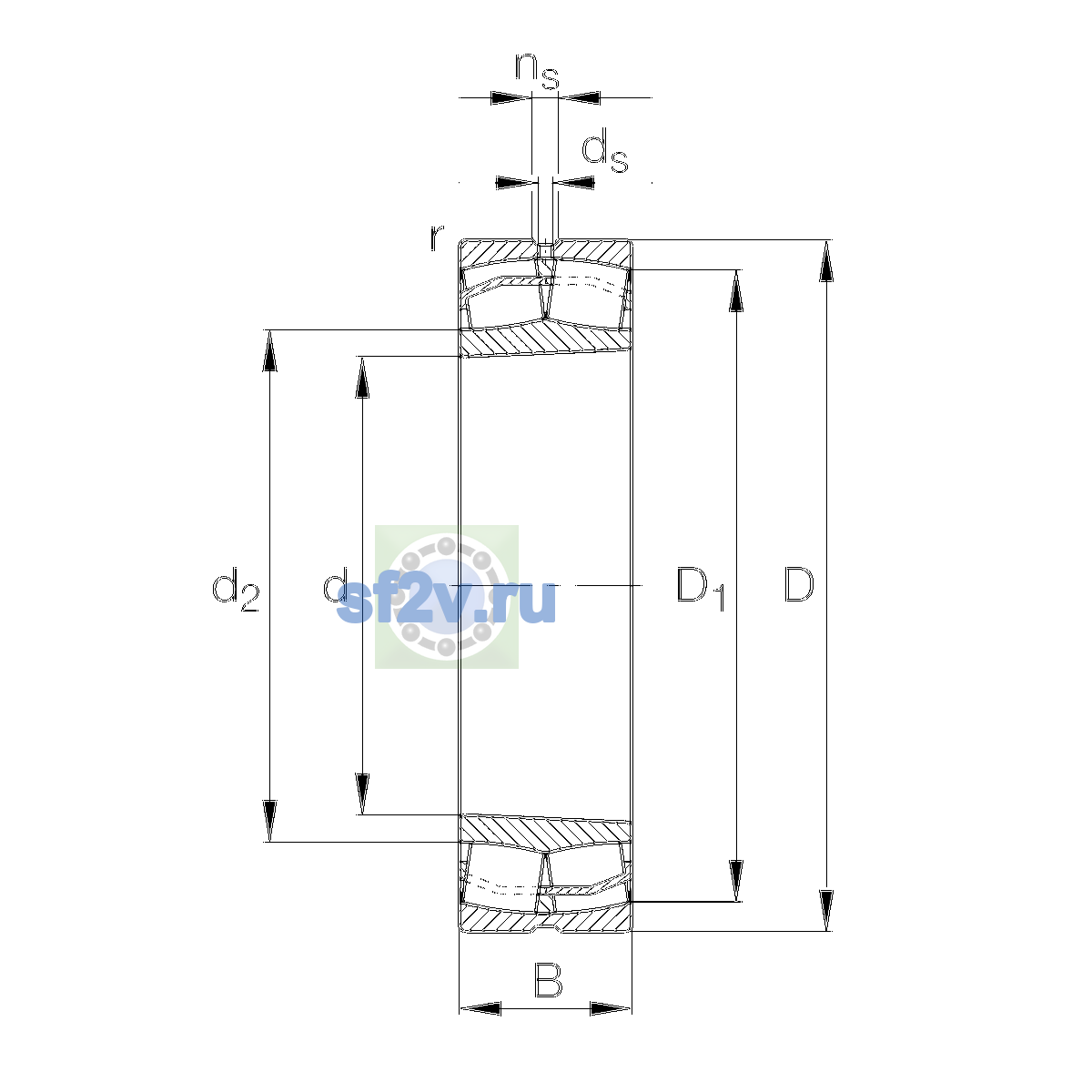 Схема подшипника 21320-E1-XL-K-TVPB