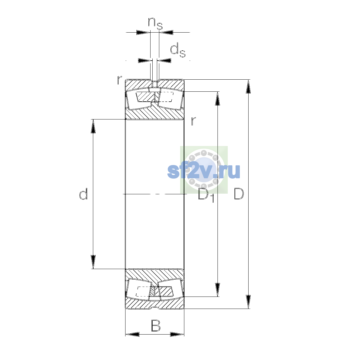 Схема подшипника 22218-E1A-XL-M-C2