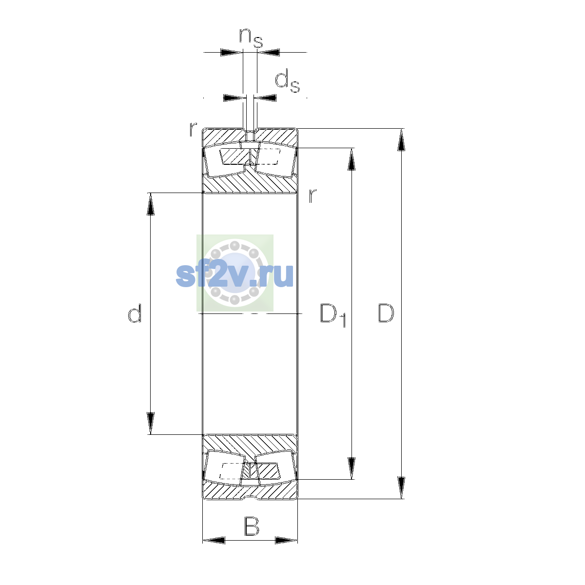 Схема подшипника 22218-E1A-XL-M-C3