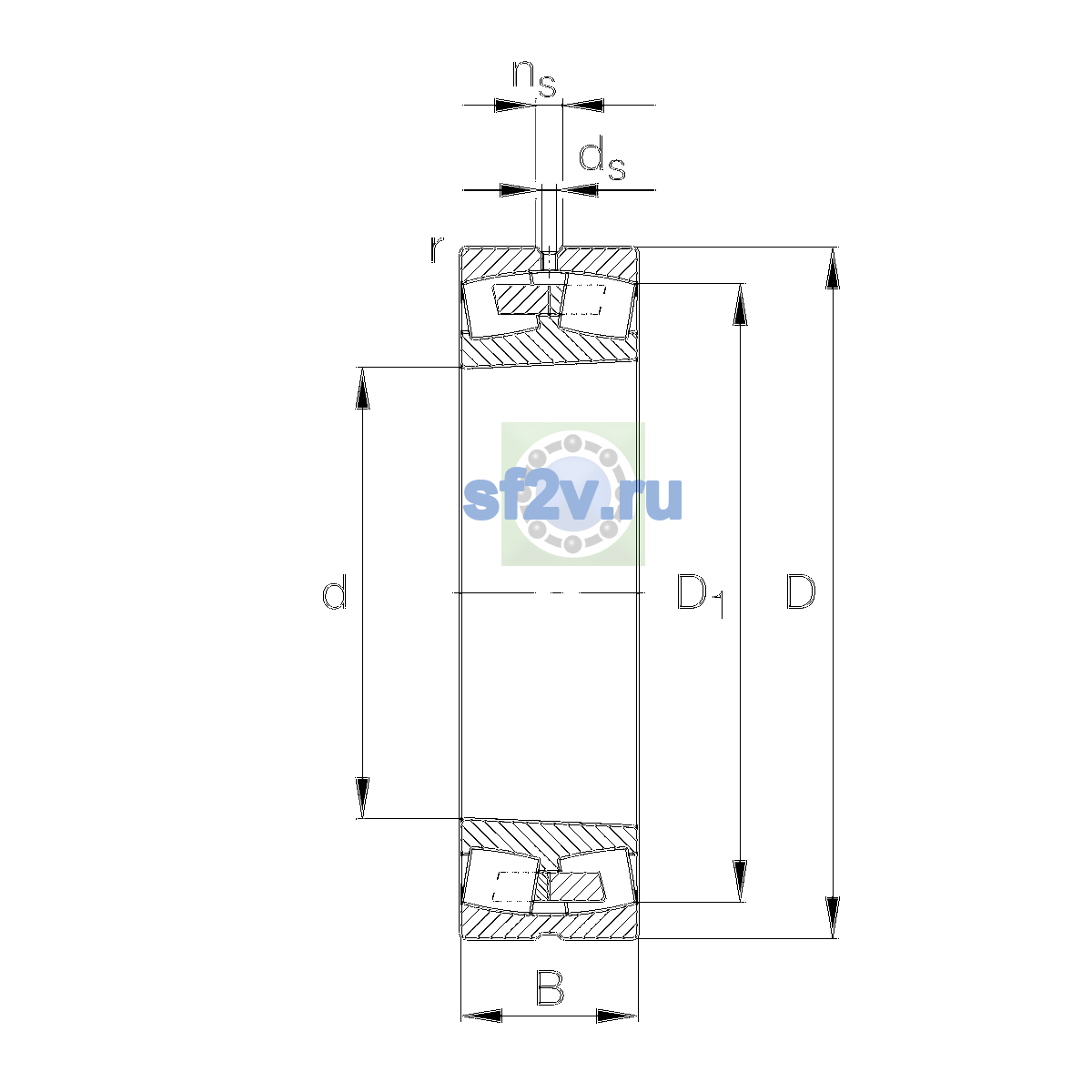 Схема подшипника 22220-E1A-XL-K-M-C3