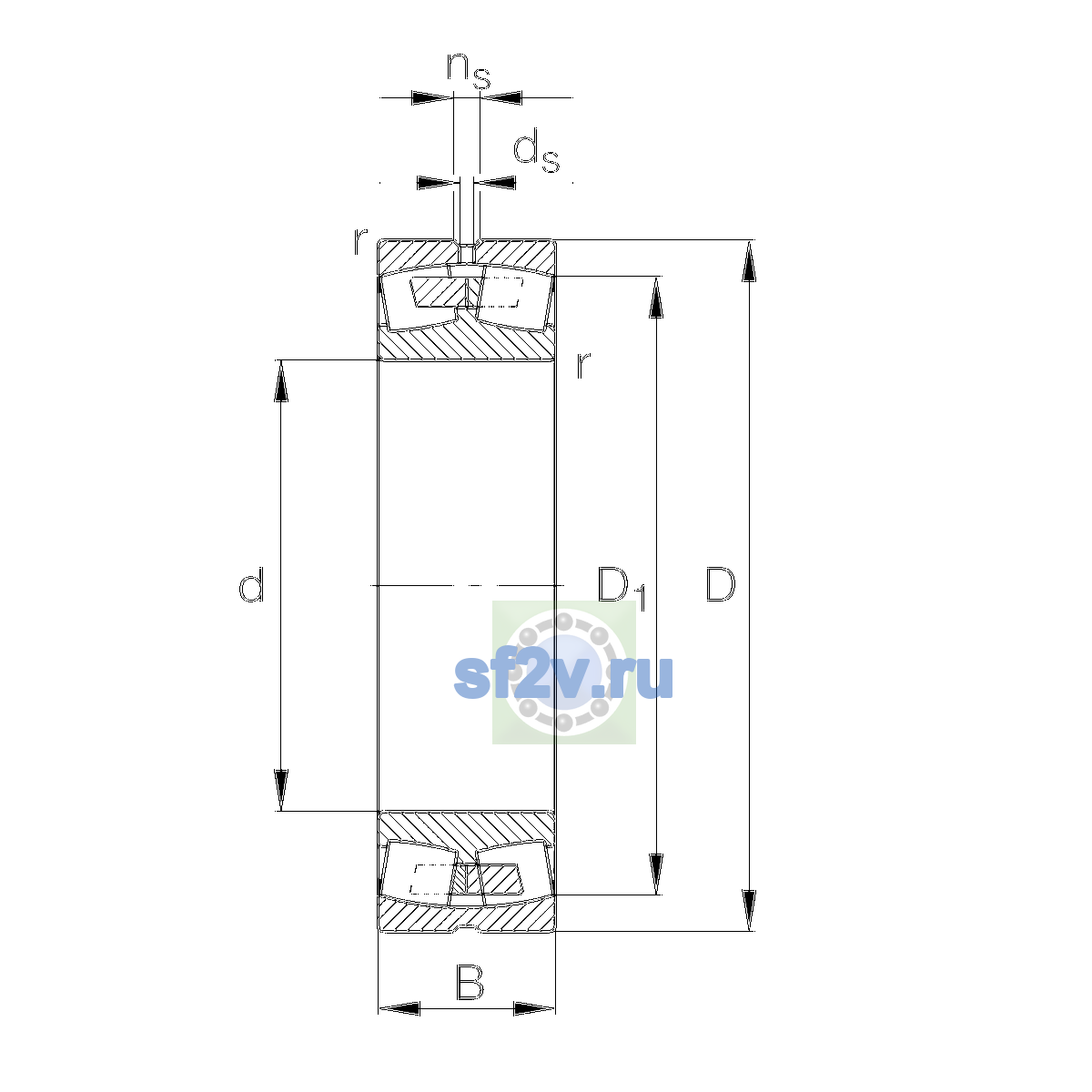 Схема подшипника 22220-E1A-XL-M