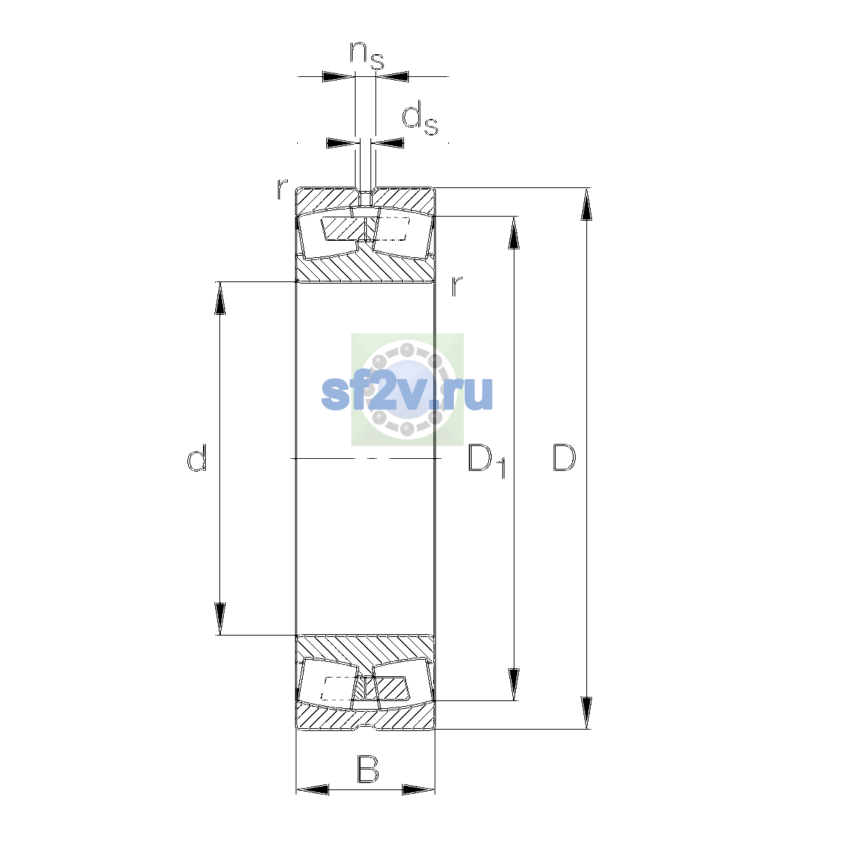 Схема подшипника 22220-E1A-XL-M-C2