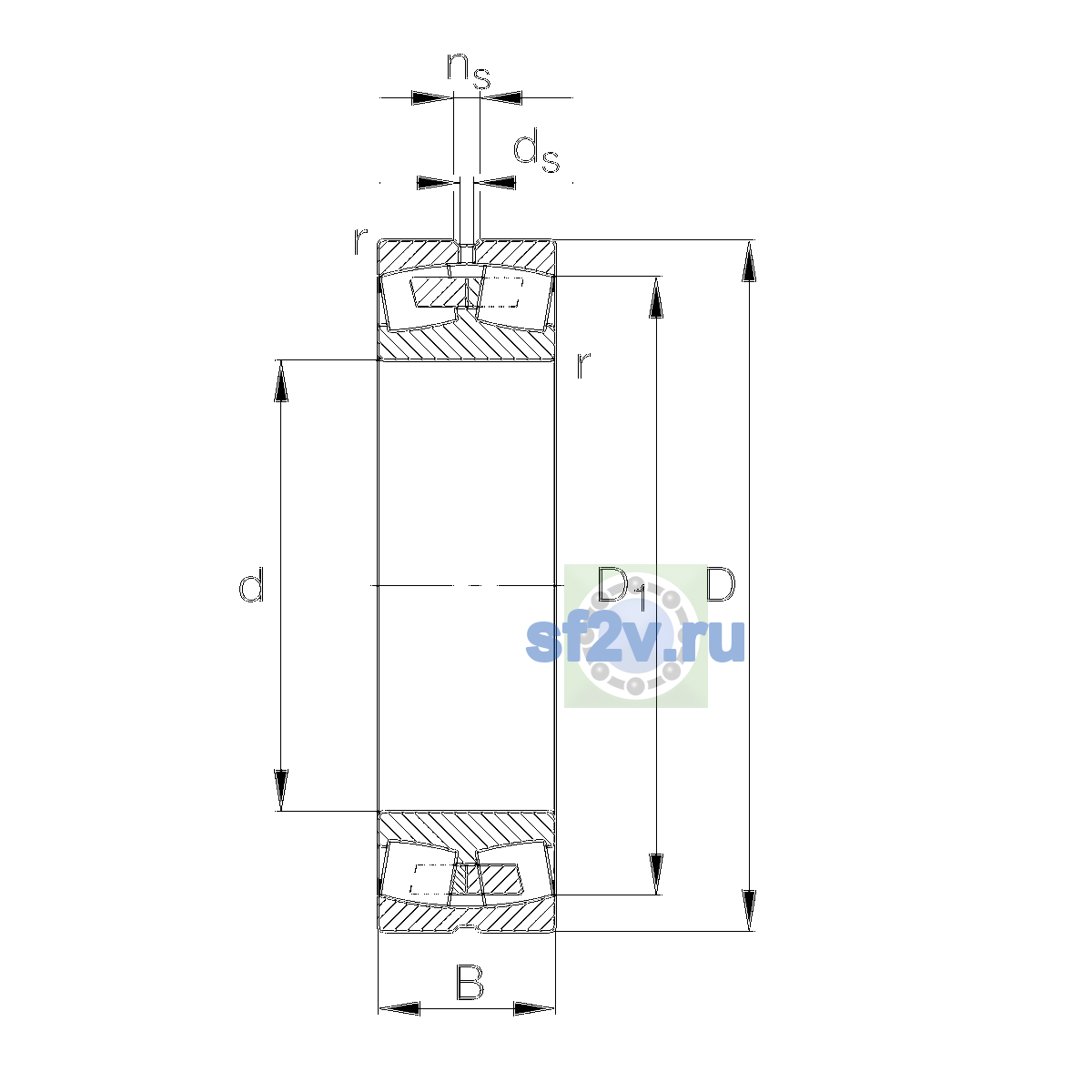 Схема подшипника 22220-E1A-XL-M-C3