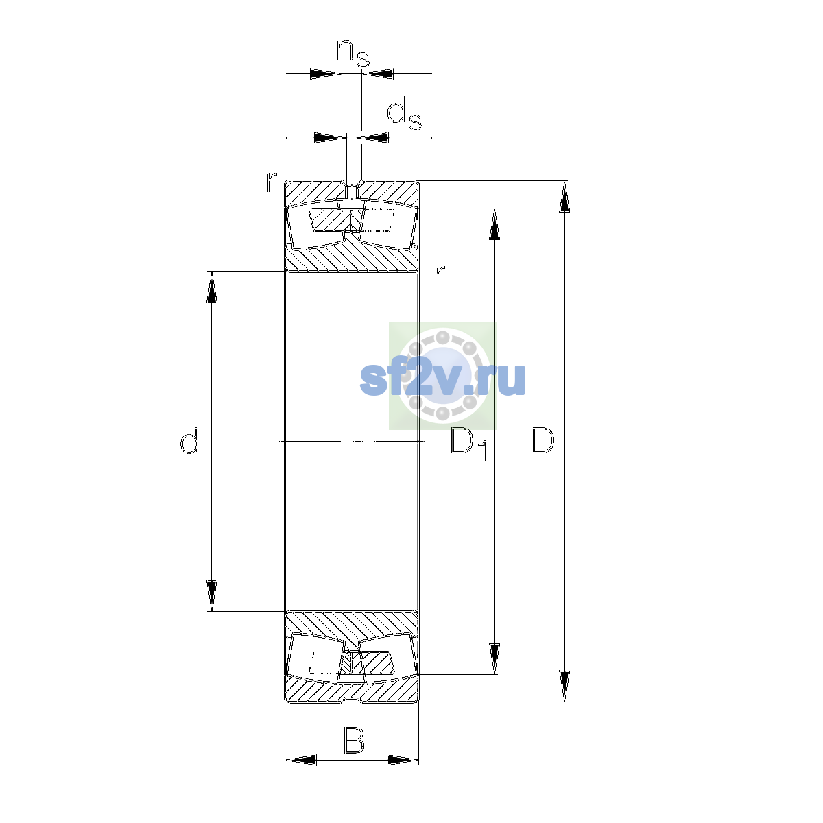 Схема подшипника 22220-E1A-XL-M-C4