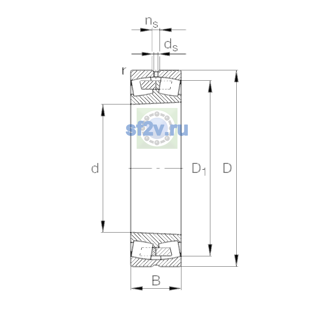Схема подшипника 22224-E1A-XL-K-M-C3