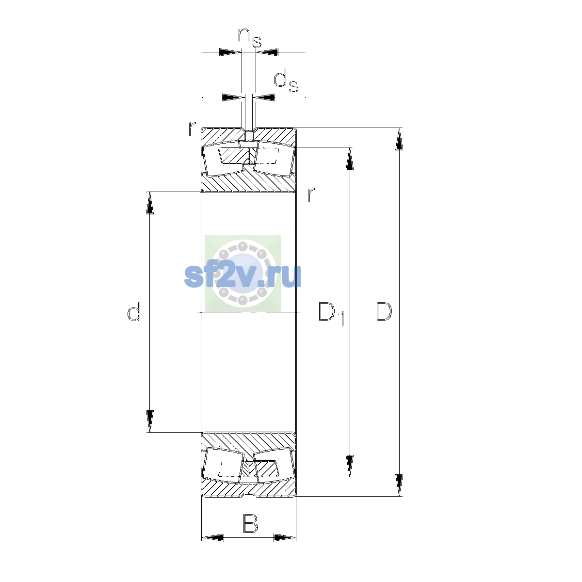 Схема подшипника 22224-E1A-XL-M-C3