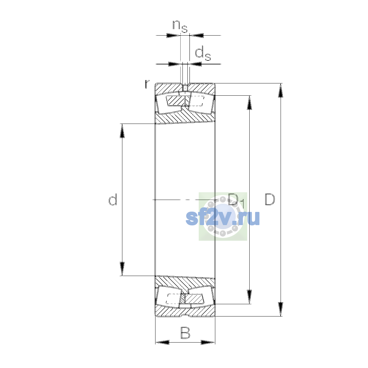 Схема подшипника 22226-E1A-XL-K-M-C3