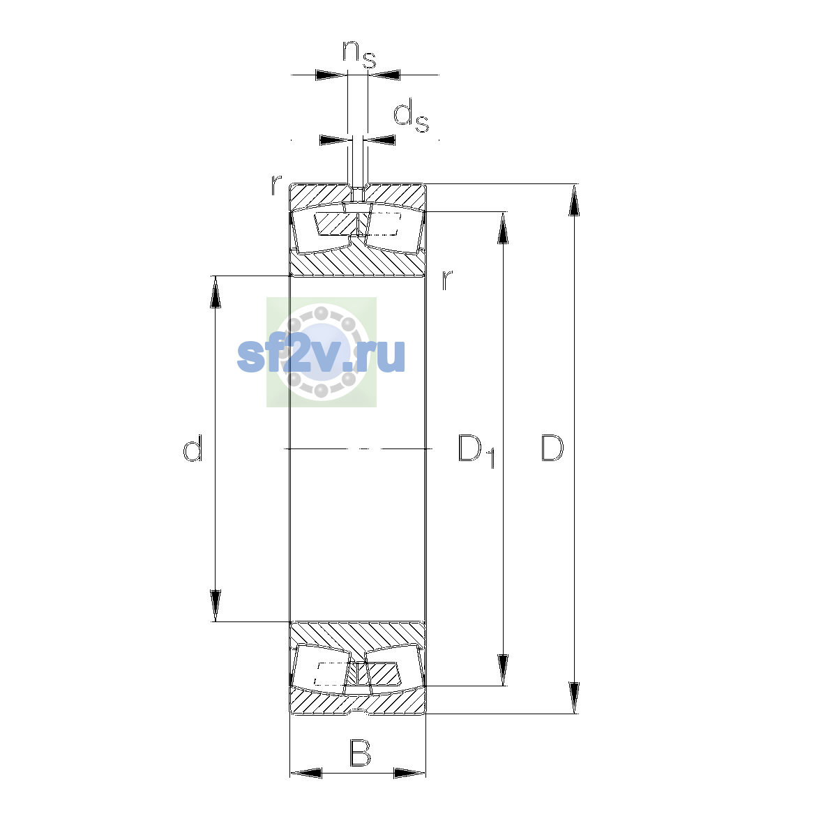 Схема подшипника 22226-E1A-XL-M-H40-C4
