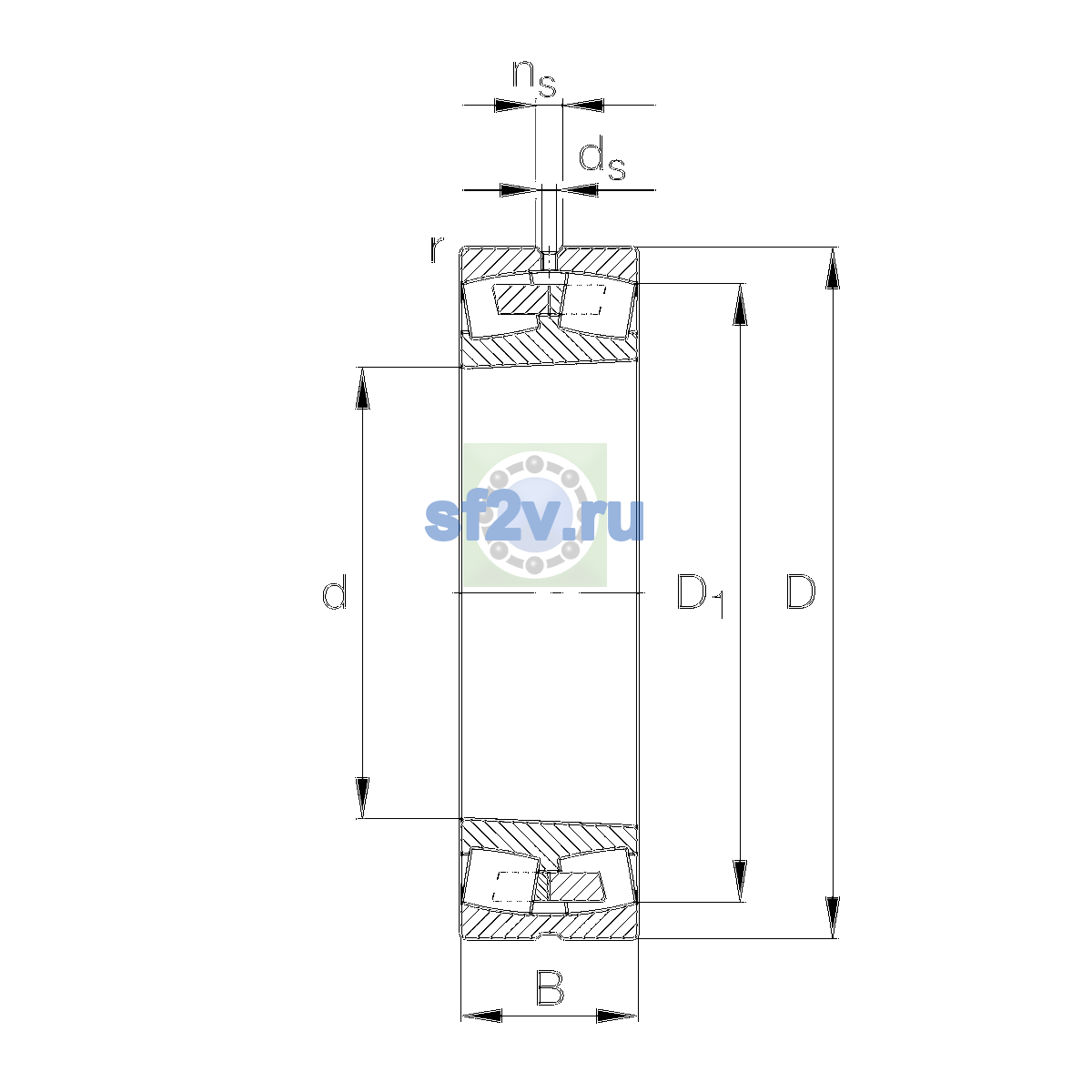 Схема подшипника 22230-E1A-XL-K-M-C3