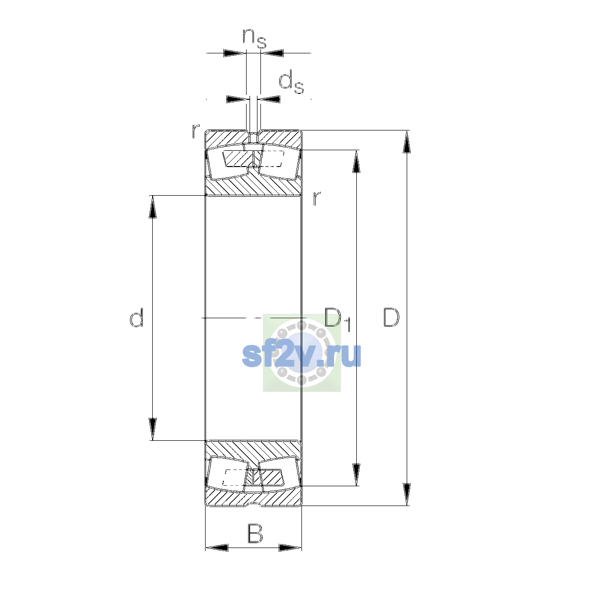 Схема подшипника 22232-E1A-XL-M