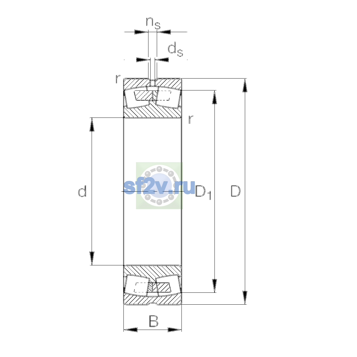 Схема подшипника 22232-E1A-XL-M-C4