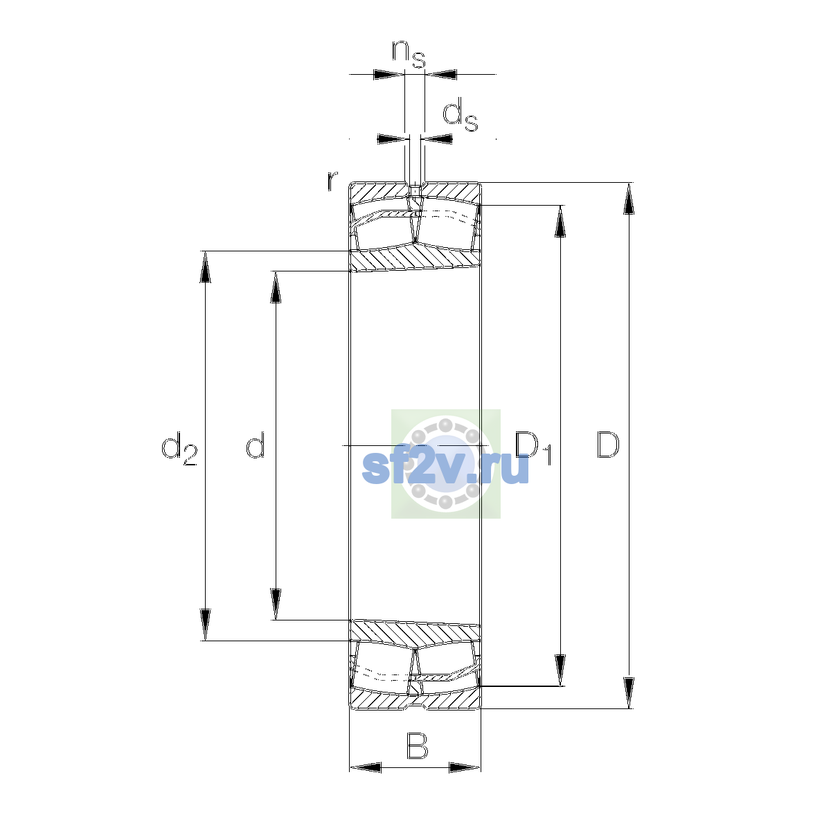 Схема подшипника 22236-E1-XL-K-C4