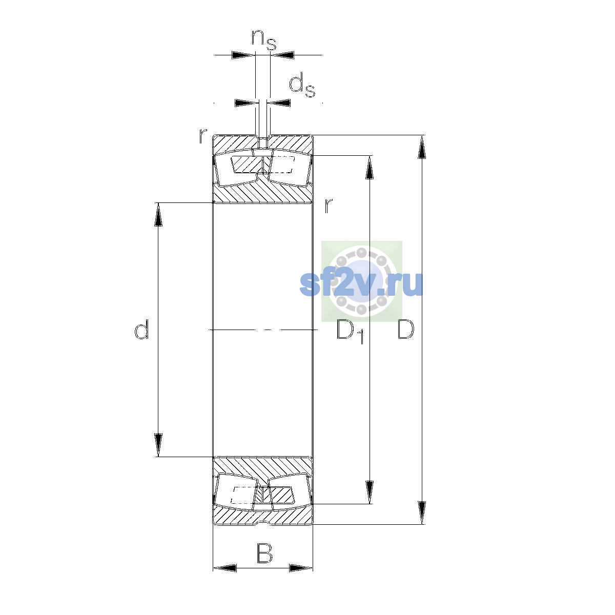 Схема подшипника 22236-E1A-XL-M-C3