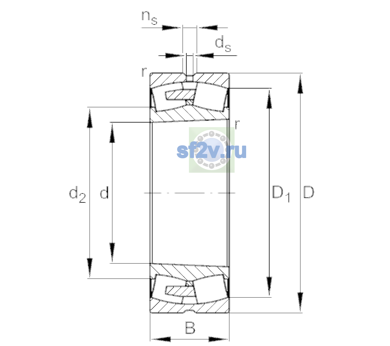 Схема подшипника 22252-BEA-XL-K-MB1-C3