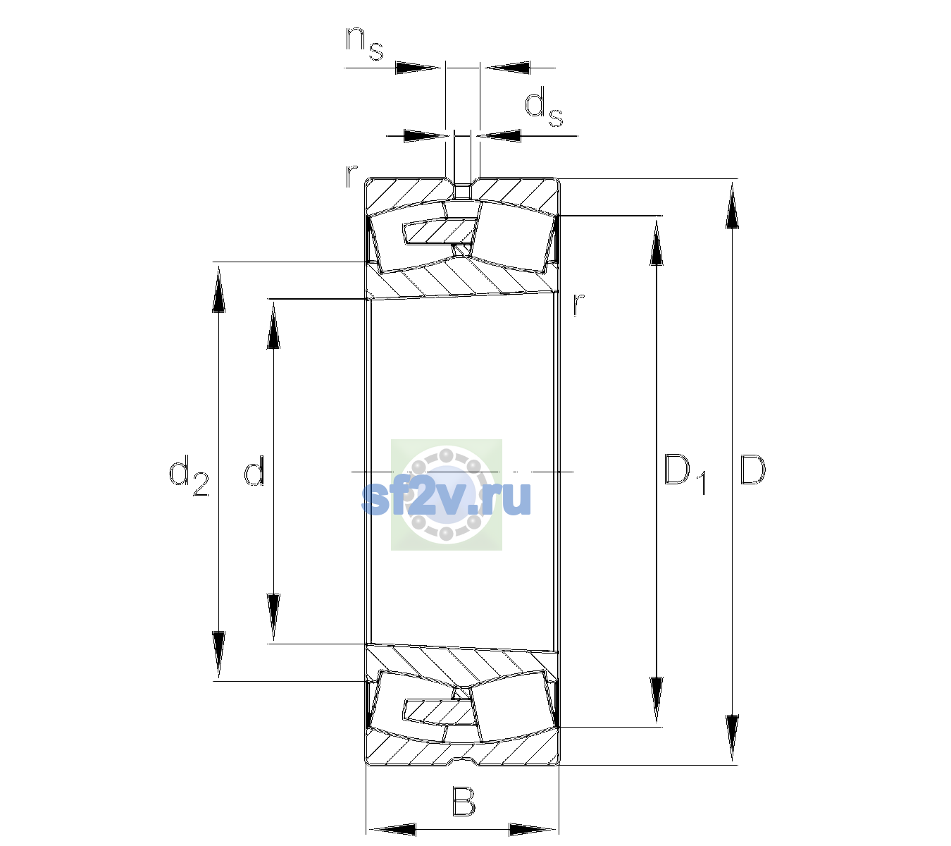 Схема подшипника 22260-BEA-XL-K-MB1-C3