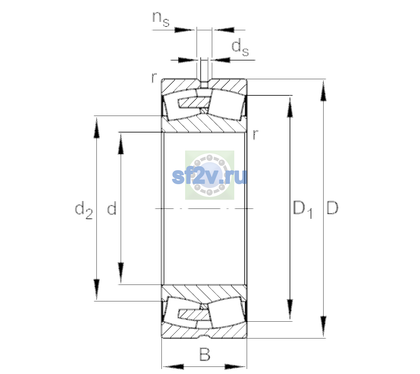Схема подшипника 22260-BEA-XL-MB1-C4