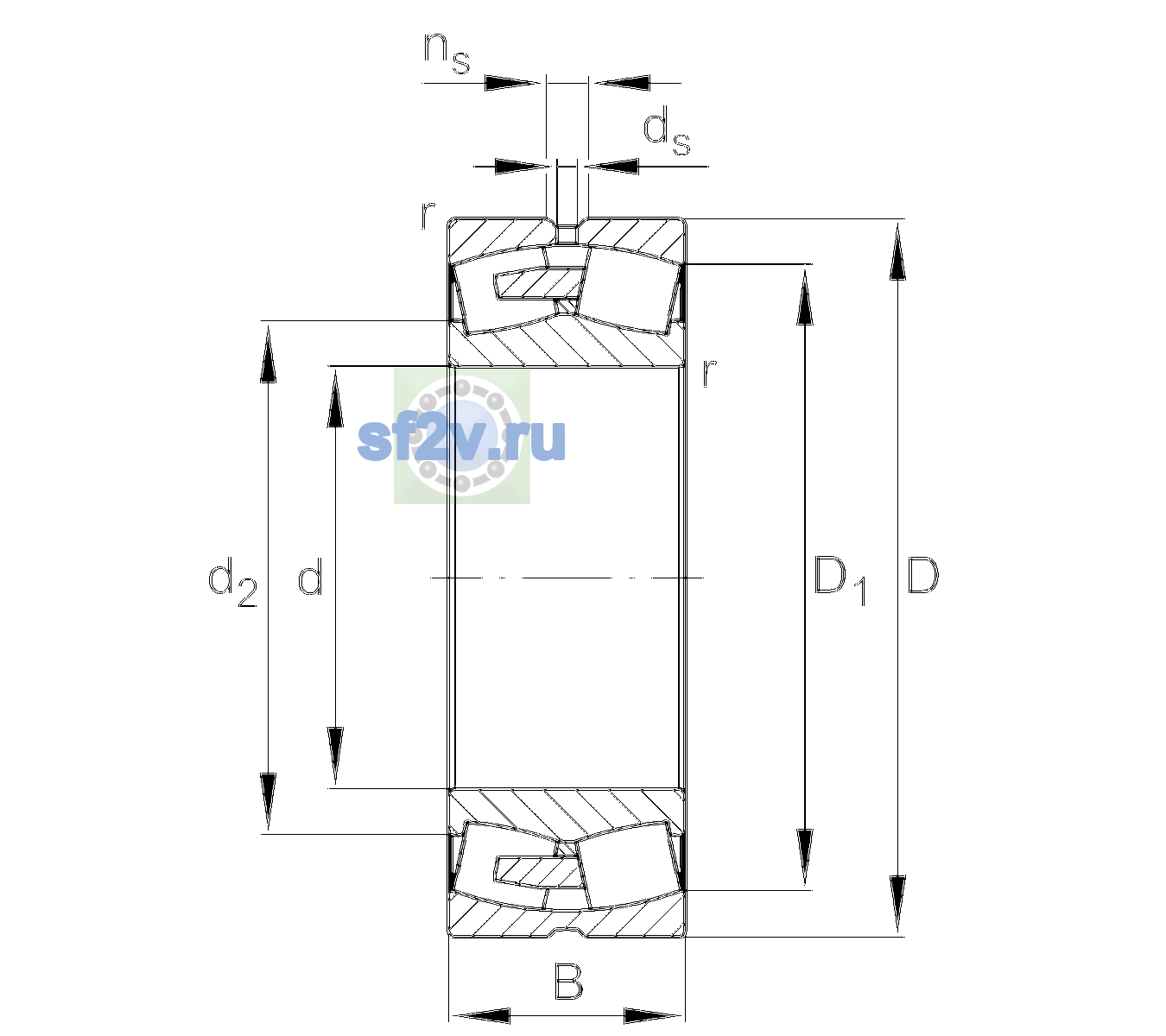 Схема подшипника 22264-BEA-XL-MB1
