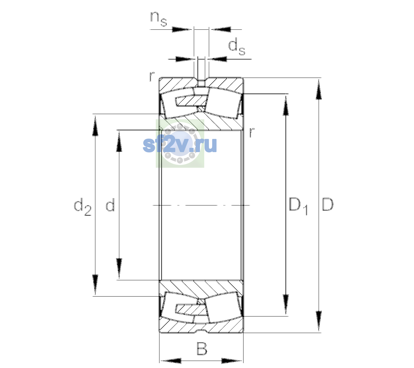 Схема подшипника 22264-BEA-XL-MB1-H151B-C3