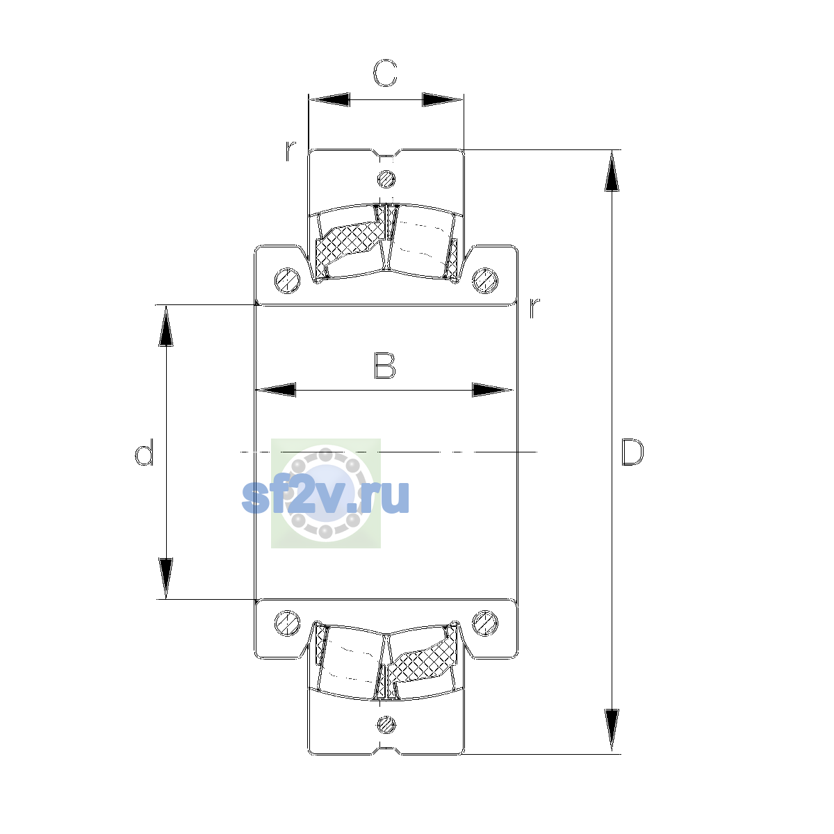 Схема подшипника 222SM135-TVPA