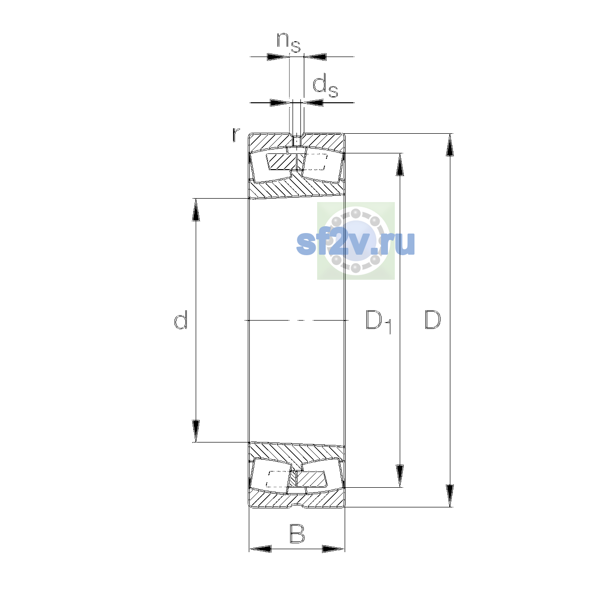 Схема подшипника 22310-E1A-XL-K-M