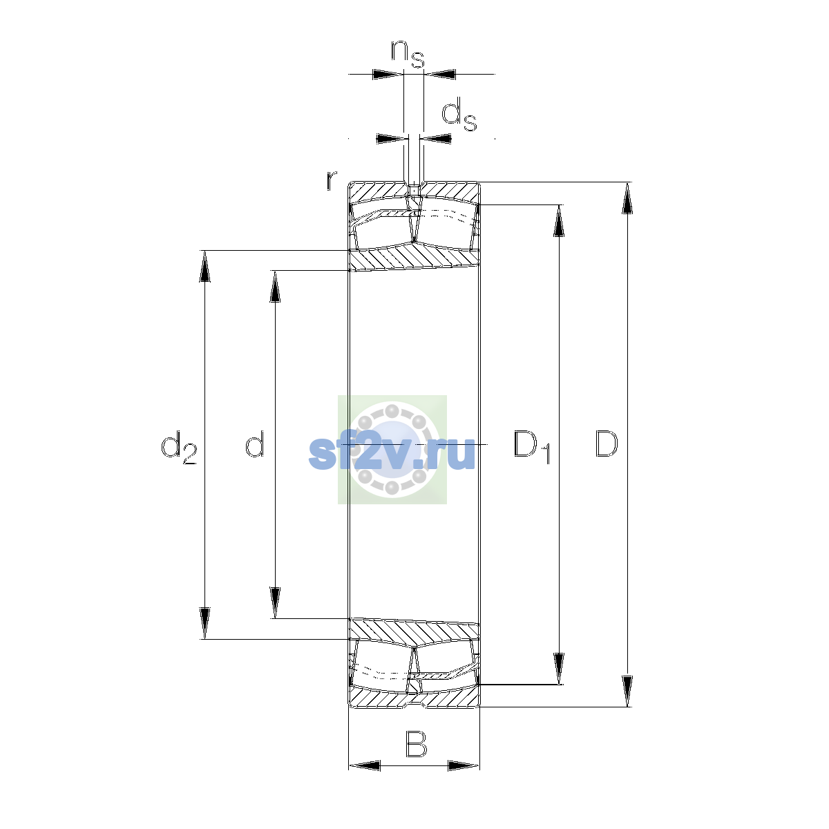 Схема подшипника 22311-E1-XL-K-T41A