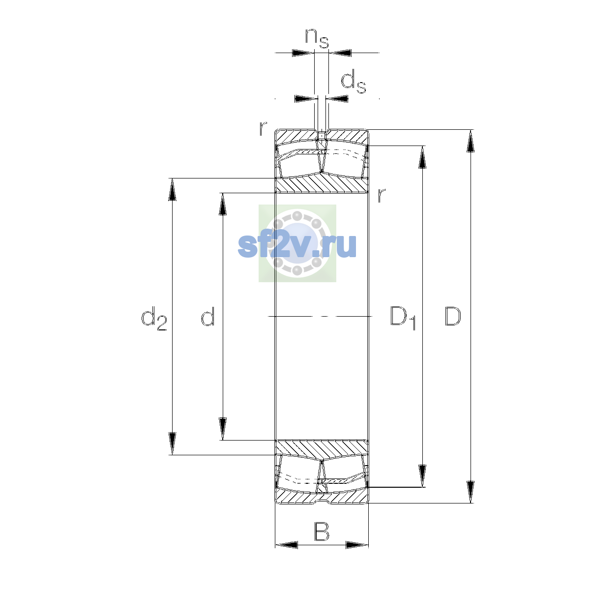 Схема подшипника 22311-E1-XL-T41A
