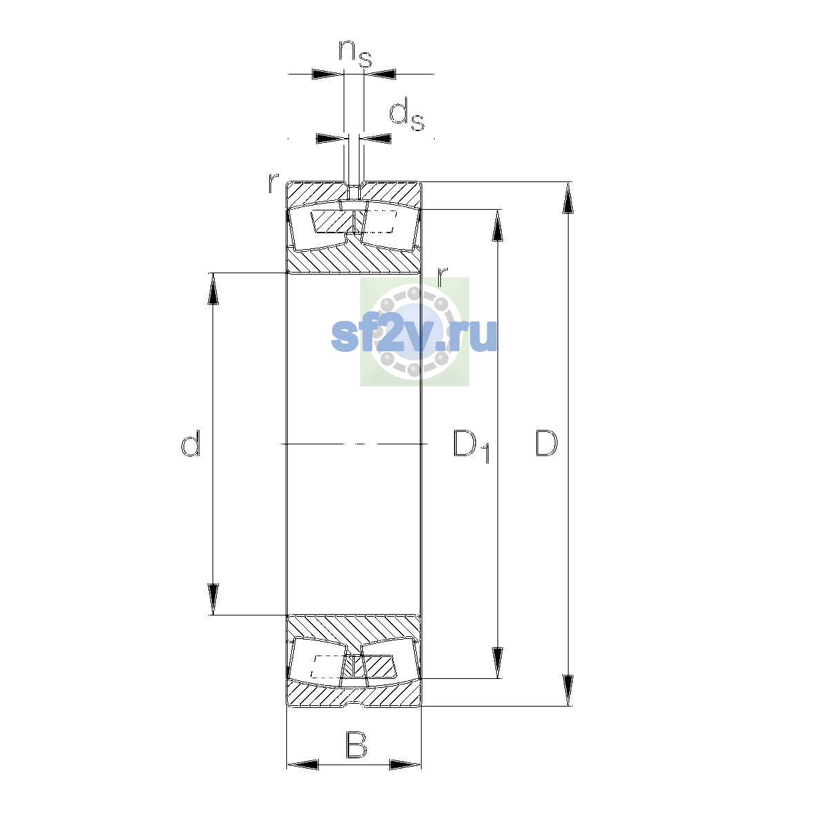 Схема подшипника 22311-E1A-XL-M