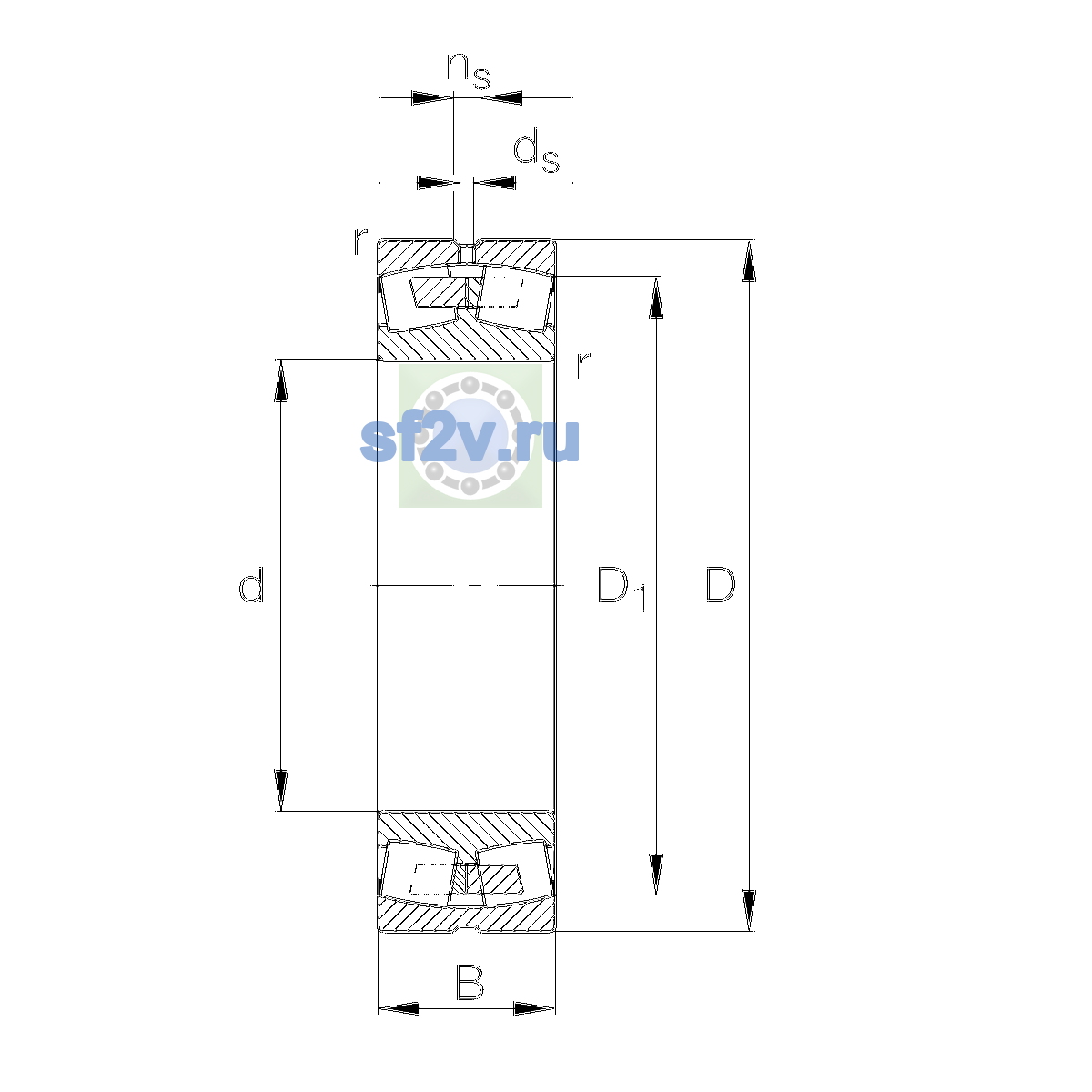 Схема подшипника 22311-E1A-XL-MA-T41A