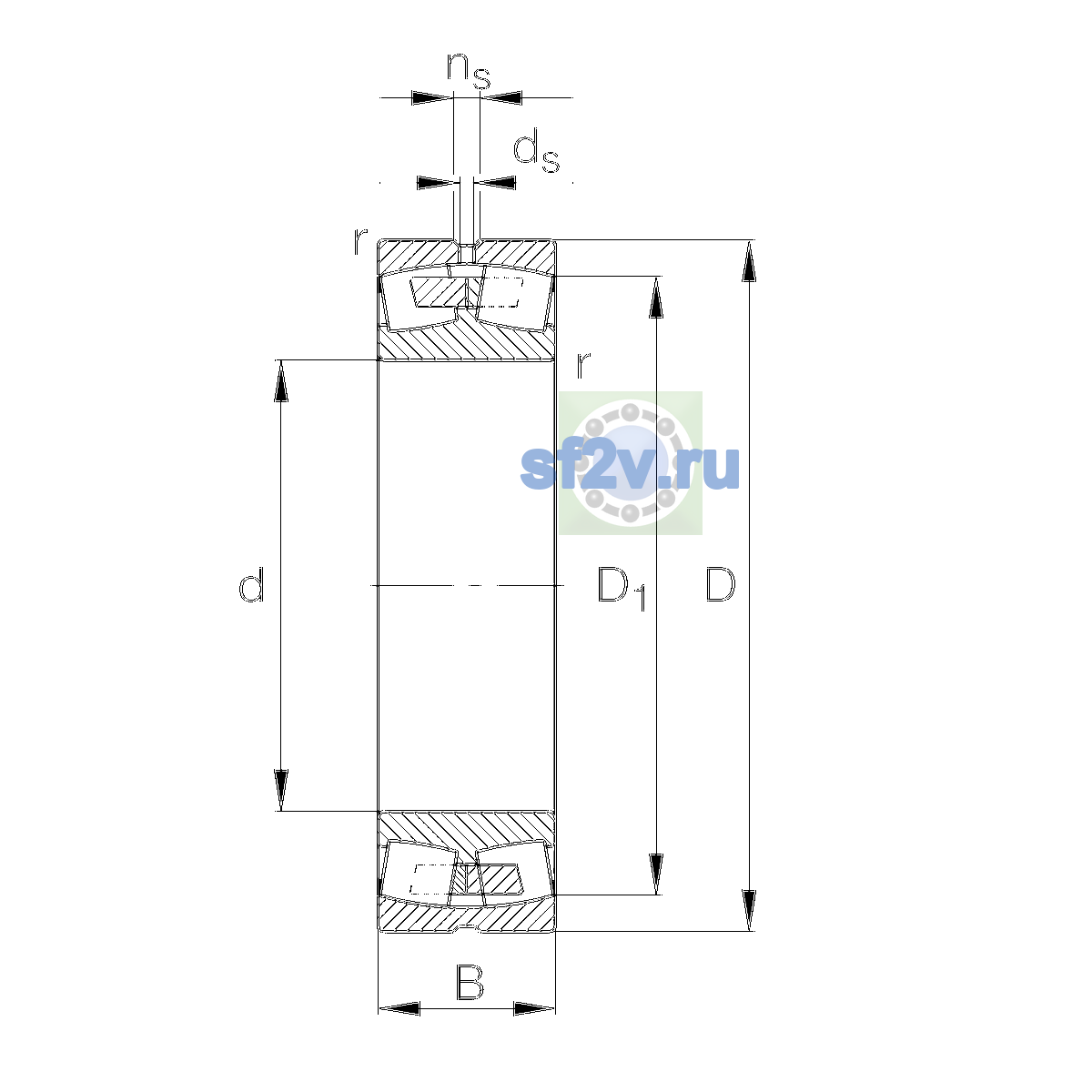 Схема подшипника 22312-E1A-XL-MA-T41A