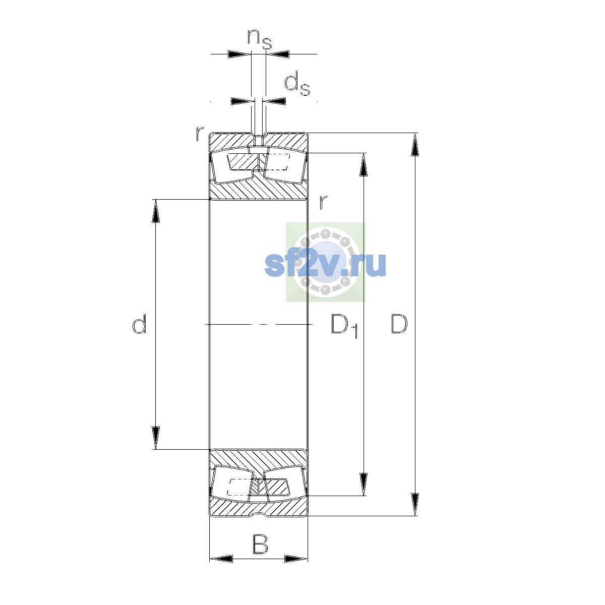 Схема подшипника 22313-E1A-XL-MA-T41A