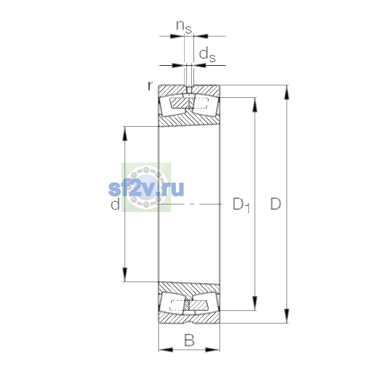 Схема подшипника 22314-E1A-XL-K-M-C3