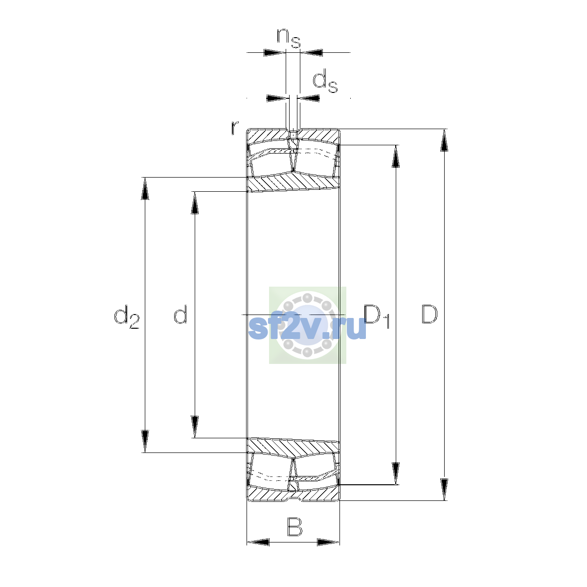 Схема подшипника 22316-E1-XL-K-T41A