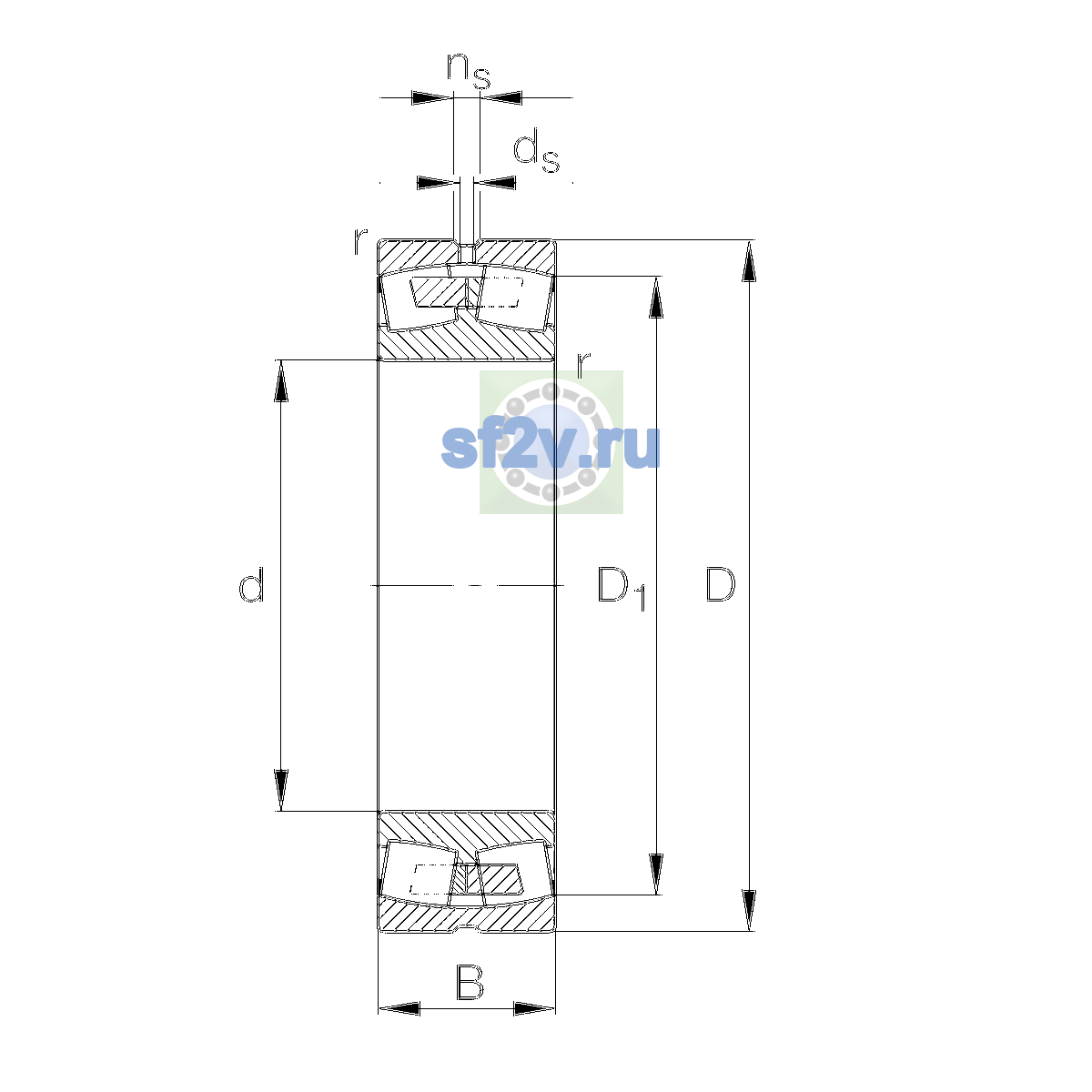 Схема подшипника 22317-E1A-XL-MA-T41A