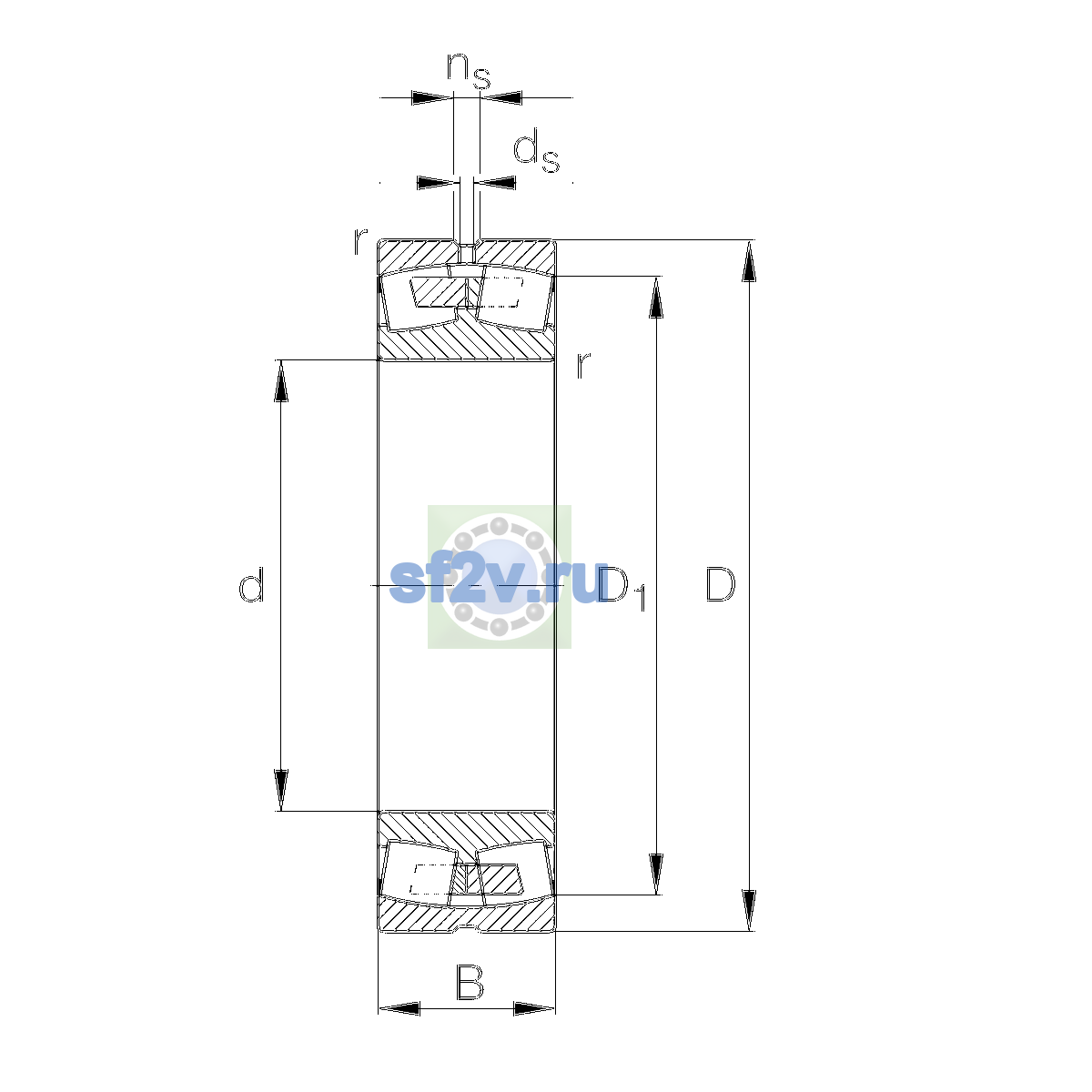 Схема подшипника 22317-E1A-XL-MA-T41A>A