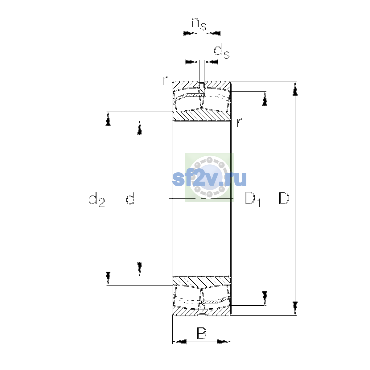 Схема подшипника 22318-E1-XL-T41A>A