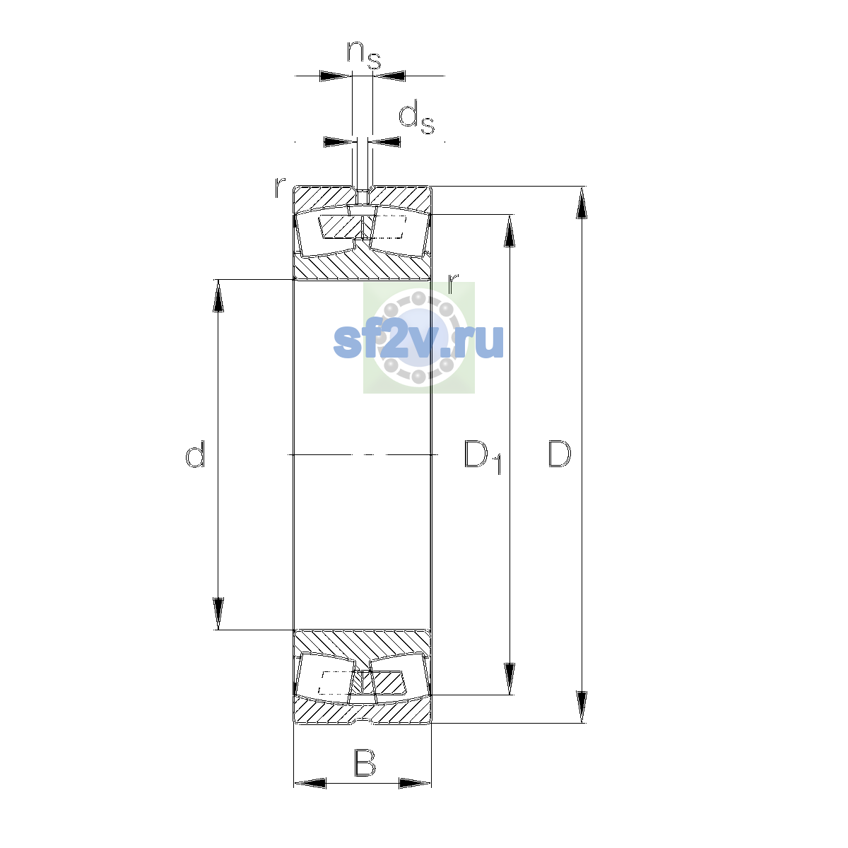 Схема подшипника 22318-E1A-XL-M-T41A