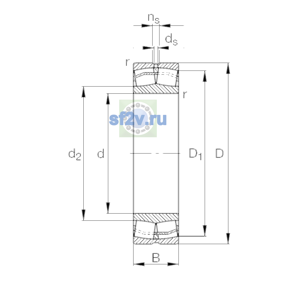 Схема подшипника 22319-E1-XL-K-H40-T41A