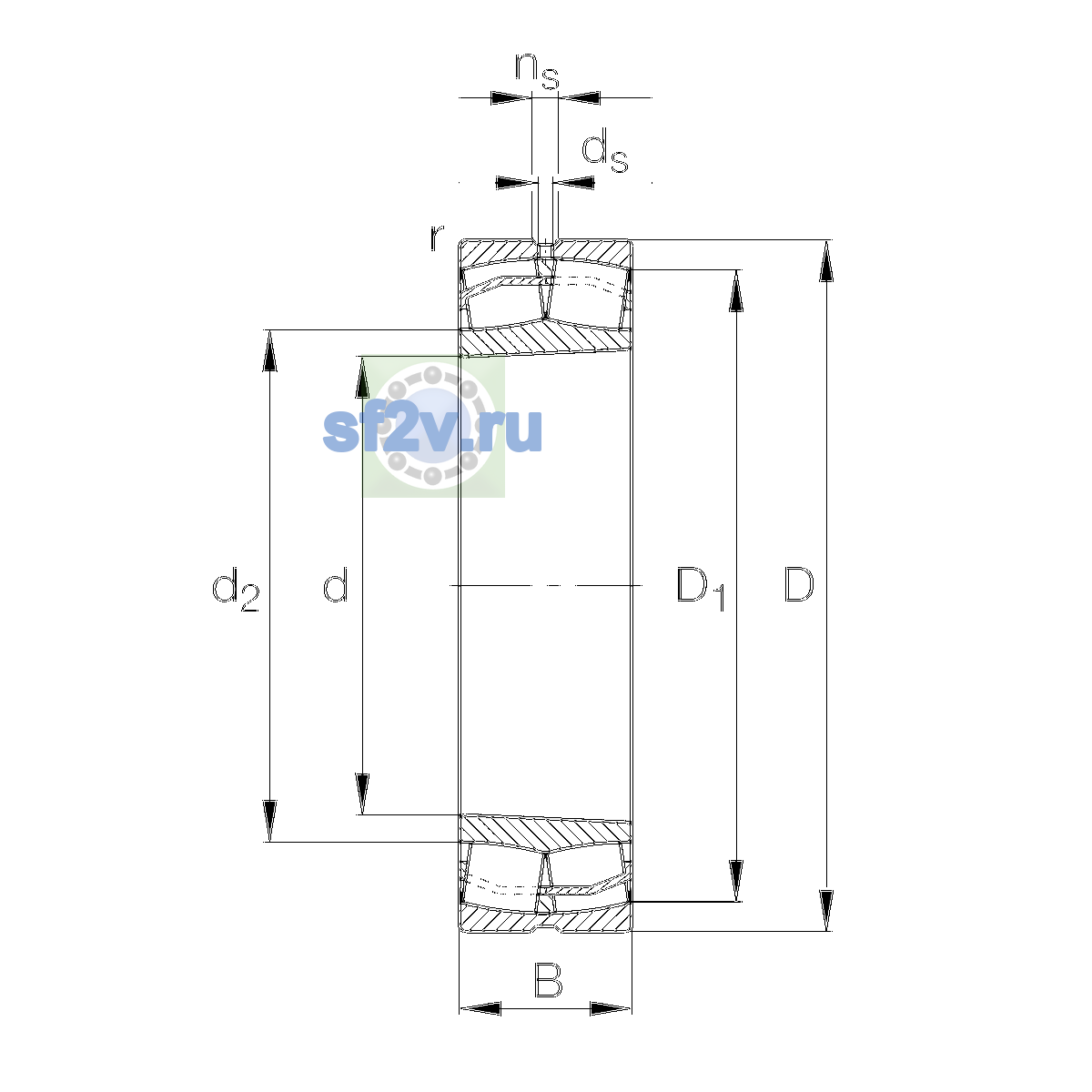 Схема подшипника 22319-E1-XL-K-T41A