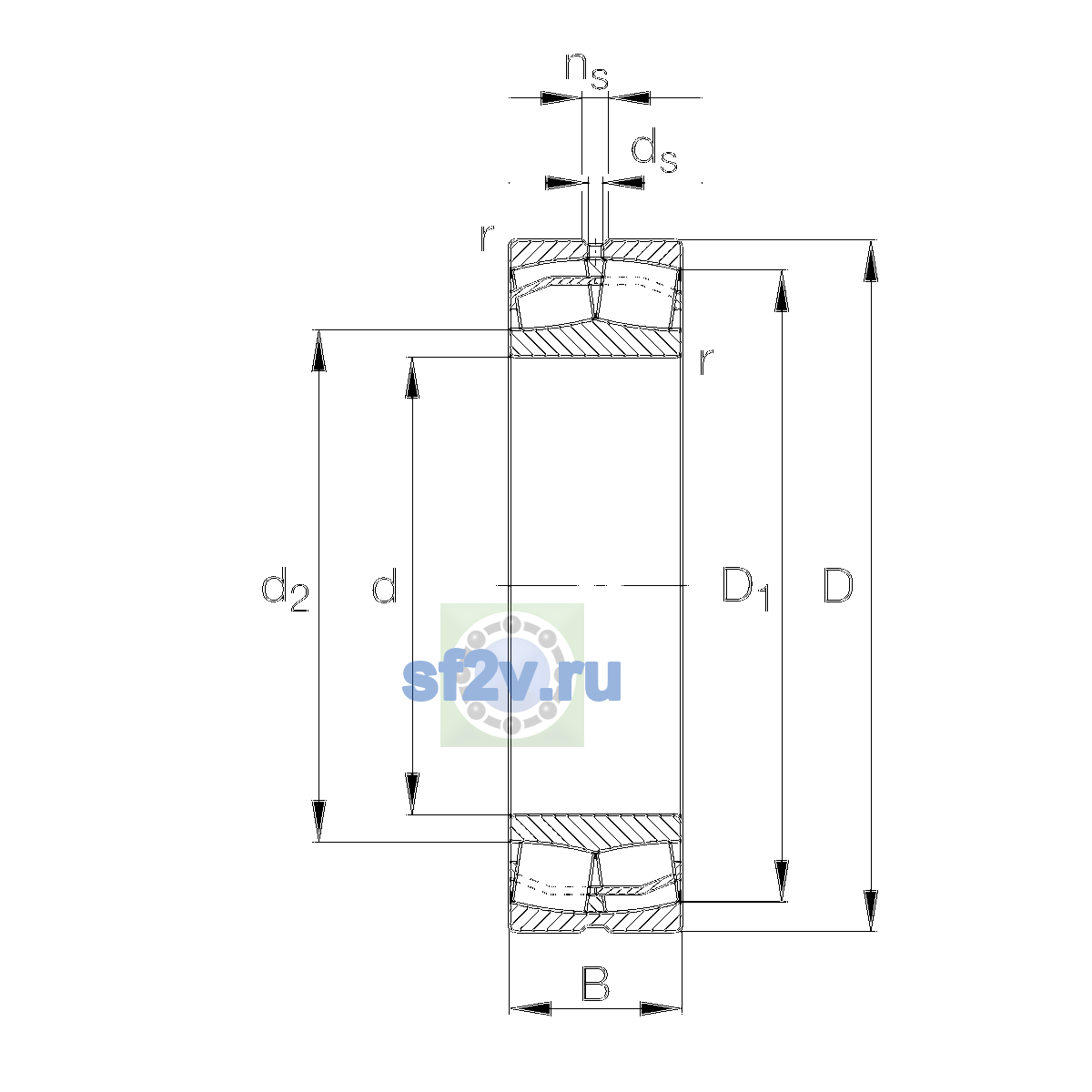 Схема подшипника 22319-E1-XL-T41A